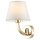 Wandlampe innen Metall Stoff 23,9 cm hoch in Gold Weiß E14