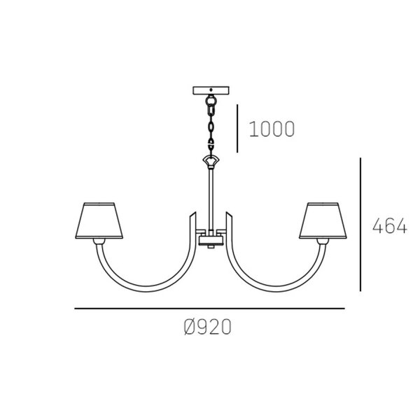 Kronleuchter Metall Stoff 92 cm breit Nickel Weiß E14 Modern