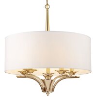 Hängelampe Stoff Metall D: 60 cm rund in Gold...