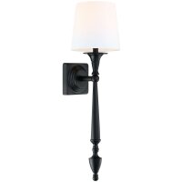 Wandleuchte Metall Stoff E27 54 cm hoch Schwarz...