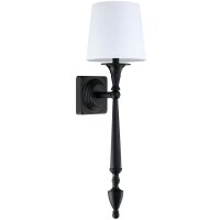 Wandleuchte Metall Stoff E27 54 cm hoch Schwarz...
