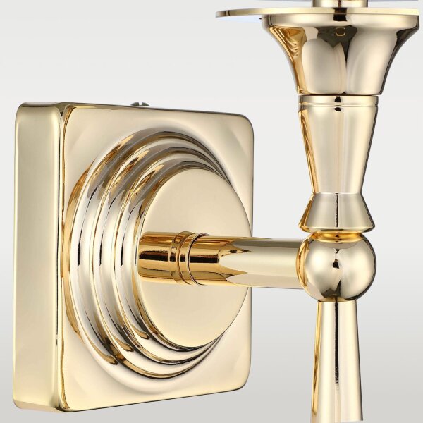 Wandlampe Gold Weiß 54 cm hoch Metall Stoff E27 Rustikal