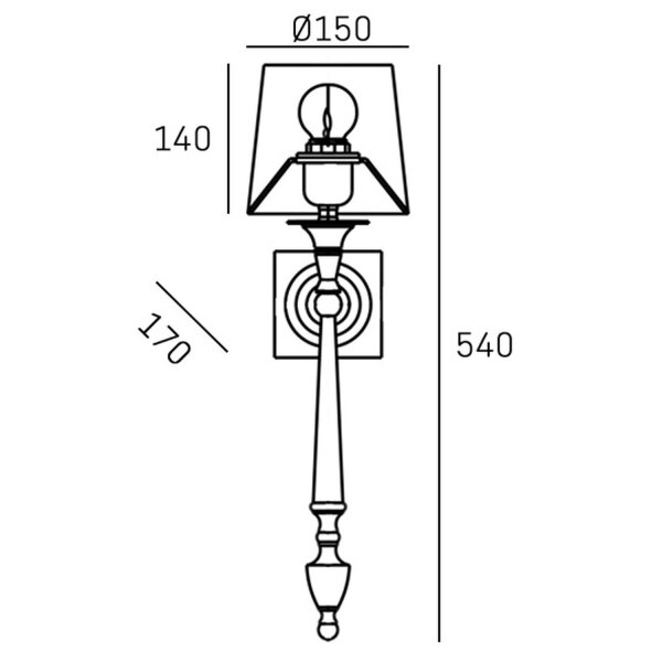 Wandlampe Gold Weiß 54 cm hoch Metall Stoff E27 Rustikal