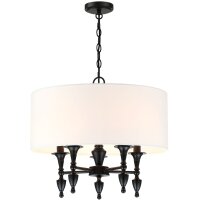 Hängeleuchte rund Ø 55 cm Metall Stoff 5x E14...