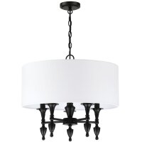 Hängeleuchte rund Ø 55 cm Metall Stoff 5x E14...