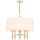 Pendelleuchte Stoff Metall E14 Ø 55 cm H: max. 2 min Gold Weiß