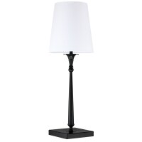 Beistelllampe Schwarz Weiß E27 H: 58 cm Metall Stoff