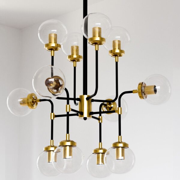 Hängelampe verstellbar B: 99 cm H: max. 98 cm Glas Metall E27