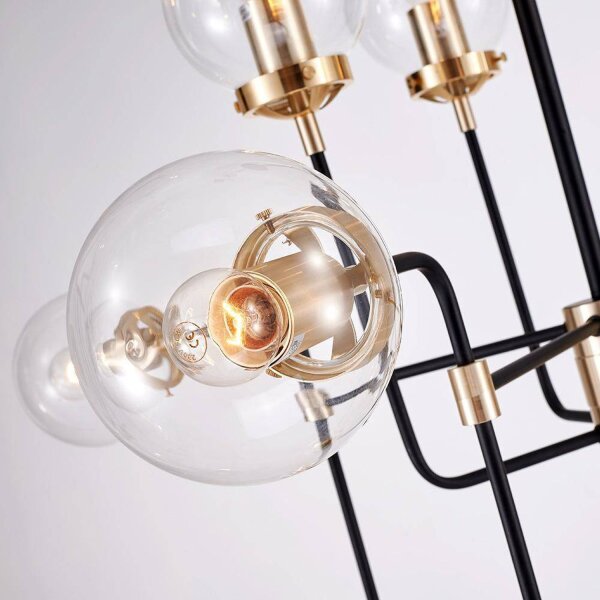 Hängelampe verstellbar B: 99 cm H: max. 98 cm Glas Metall E27