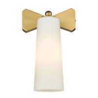 Wandleuchte E27 Metall Glas 31,5 cm hoch in Messing...