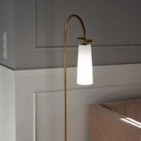 Stehleuchte Metall Glas E27 150 cm hoch in Messing...