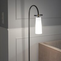 Stehlampe 150 cm Metall Glas E27 in Schwarz Weiß...