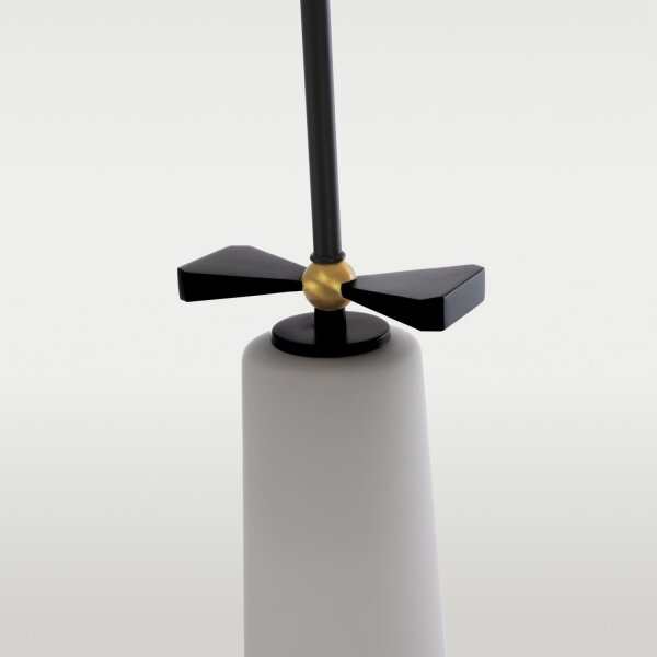 Hängelampe Metall Glas B: 10cm H: max. 163cm Schwarz Weiß