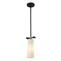 H&auml;ngelampe Metall Glas B: 10cm H: max. 163cm Schwarz Wei&szlig;