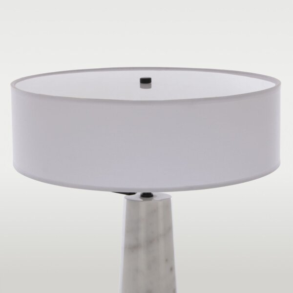 Beistelllampe Marmor Stoff Metall 63,5 cm hoch für 2x E27