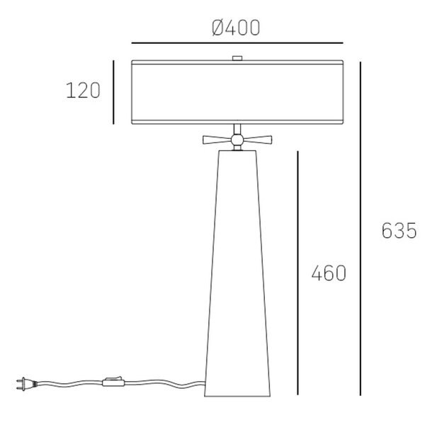 Tischlampe Marmor Stoff Metall 63,5 cm in Weiß Messing 2x E27