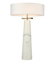 Tischlampe Marmor Stoff Metall 63,5 cm in Weiß...