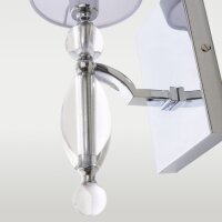 Wandlampe Stoff Metall H: 39,2 cm Chrom Weiß E14