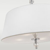 Pendelleuchte rund Ø 50 cm Chrom Weiß 4x E27...