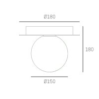 Wandlampe Chrom Weiß rund Ø 15 cm Glas...