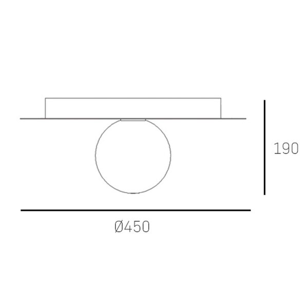 Deckenlampe Kugelschirm Glas Metall rund D: 45 cm G9
