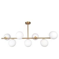 Hängelampe 110 cm lang Metall Glas G9 Messing...