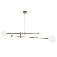 Pendelleuchte Messing Weiß 140 cm lang H: max. 81 cm