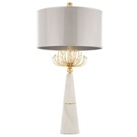 Tischlampe Marmor Fuß 81 cm hoch Weiß Grau...
