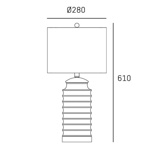 Tischlampe Keramik Stoff 61 cm hoch in Weiß Messing E27