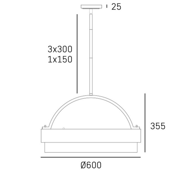 Hängelampe rund Ø 60 cm Metall Alabaster 6x E14 blendarm