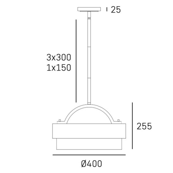 Pendelleuchte rund Ø 40 cm H: max. 133 cm Metall Alabaster