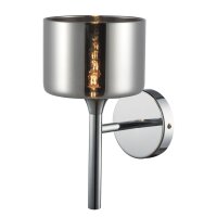 Wandleuchte Metall Glas G9 27,5 cm hoch in Silber
