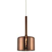 Pendelleuchte Metall Glas G9 D: 14 cm in Kupfer ZEVENA
