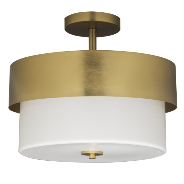 Deckenlampe Metall Glas E27 Ø 40 cm rund in Messing Weiß