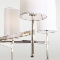 Kronleuchter mit Schirm Metall Stoff B: 70 cm E14 Nickel...