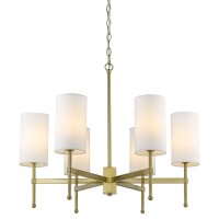 Kronleuchter Messing Weiß E14 B: 70 cm Metall Stoff...
