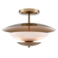 Deckenlampe rund Ø 46 cm in Messing Weiß 3x E14