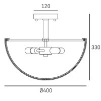 Deckenlampe rund Ø 40 cm in Messing Weiß...