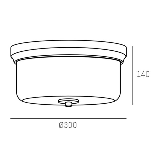 Deckenleuchte rund E27 Ø 30 cm in Messing Weiß Metall Glas