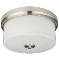 Deckenlampe rund Ø 30 cm rund Nickel Weiß 2x...