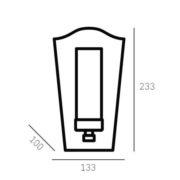 Wandlampe Glas Metall E14 23,3 cm hoch Chrom Weiß