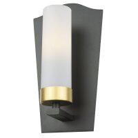 Wandleuchte Glas Metall H: 23,3 cm in Bronze Weiß...