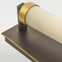 Wandleuchte Glas Metall H: 23,3 cm in Bronze Weiß...