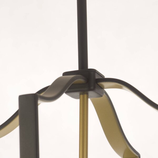 Hängelampe Metall Glas B: 34 cm in Bronze Weiß Gold 4x E14