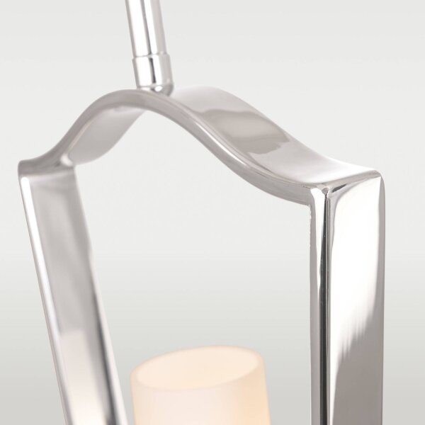 Pendelleuchte Chrom Weiß B: 18,5 cm Metall Glas E14