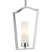 Pendelleuchte Chrom Weiß B: 18,5 cm Metall Glas E14