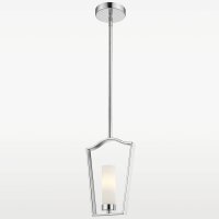 Pendelleuchte Chrom Weiß B: 18,5 cm Metall Glas E14
