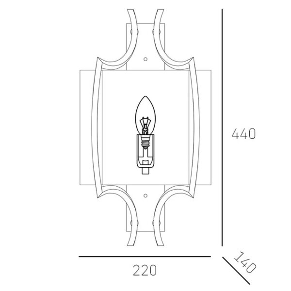 Wandlampe innen E14 H: 44 cm Nickel Weiß Metall Stoff