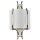 Wandlampe innen E14 H: 44 cm Nickel Weiß Metall Stoff