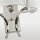 Wandlampe innen E14 H: 44 cm Nickel Weiß Metall Stoff